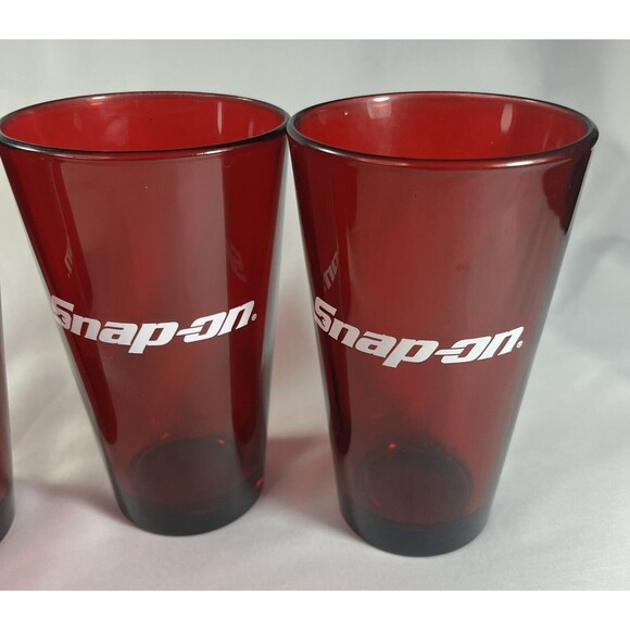 Snap-On Tools Red Pint Glasses Set of 4 - Picture 5 of 16